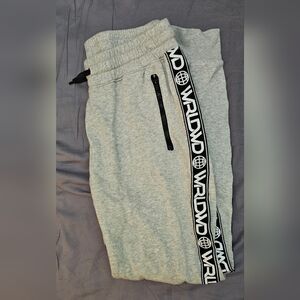 H&M Gray Joggers with Black Logo Trim
